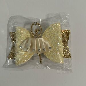 𝅺sparkly yellow ballerina hair clip barrette for girls